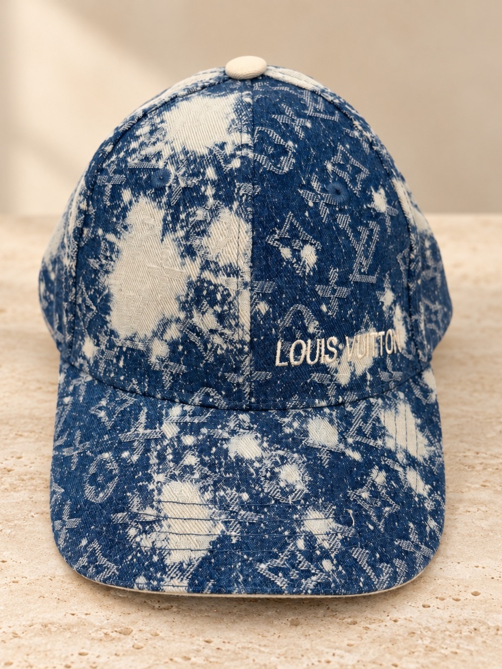 Denim Blue Tie-Dye Monogram Cap